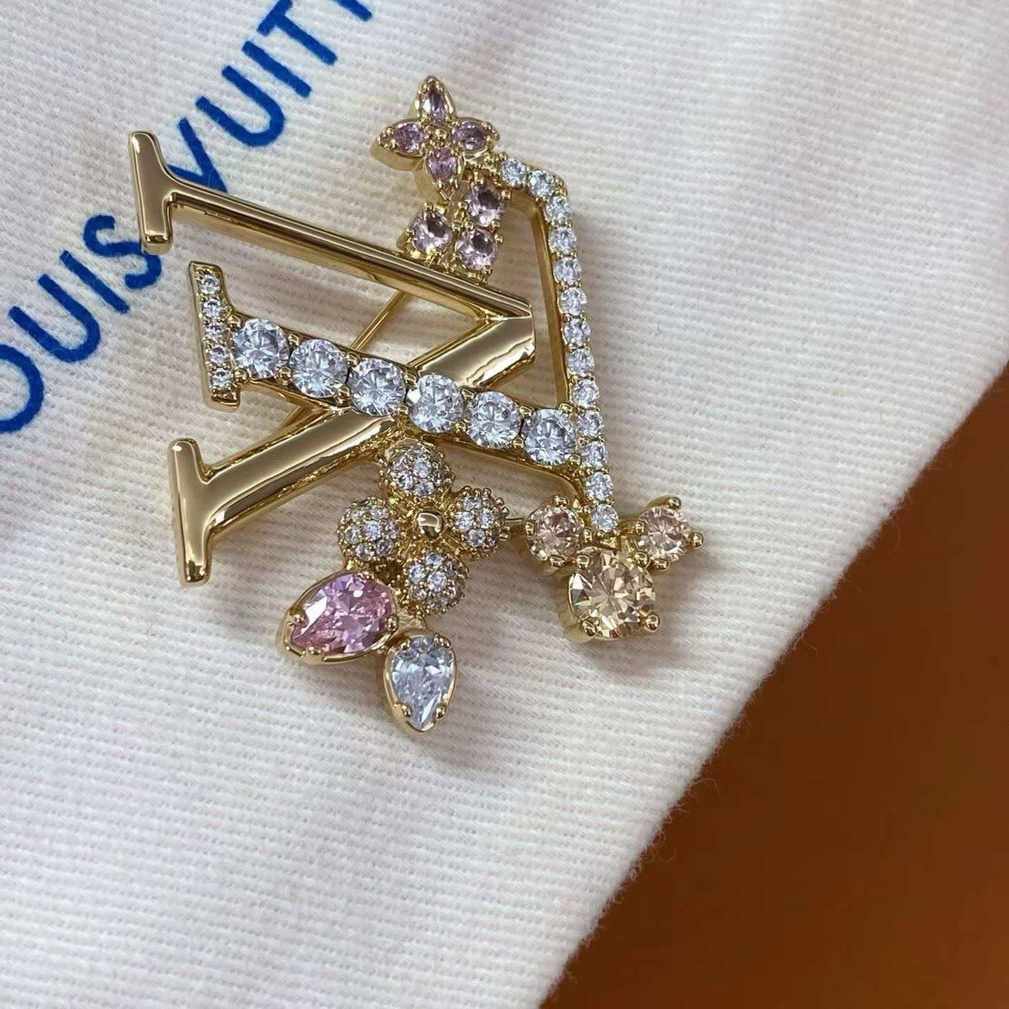 Louis Vuitton LV Logo Brooch